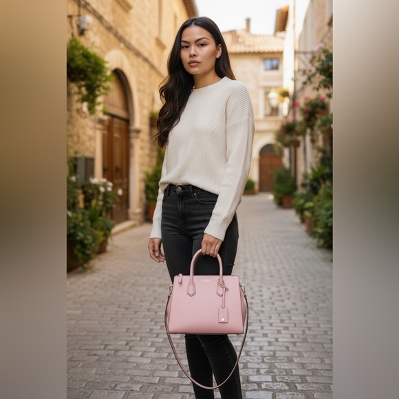 Like New ✨🩷 Kate Spade Cameron Medium Satchel Crossbody - Pink Saffiano Leather - Picture 3 of 13